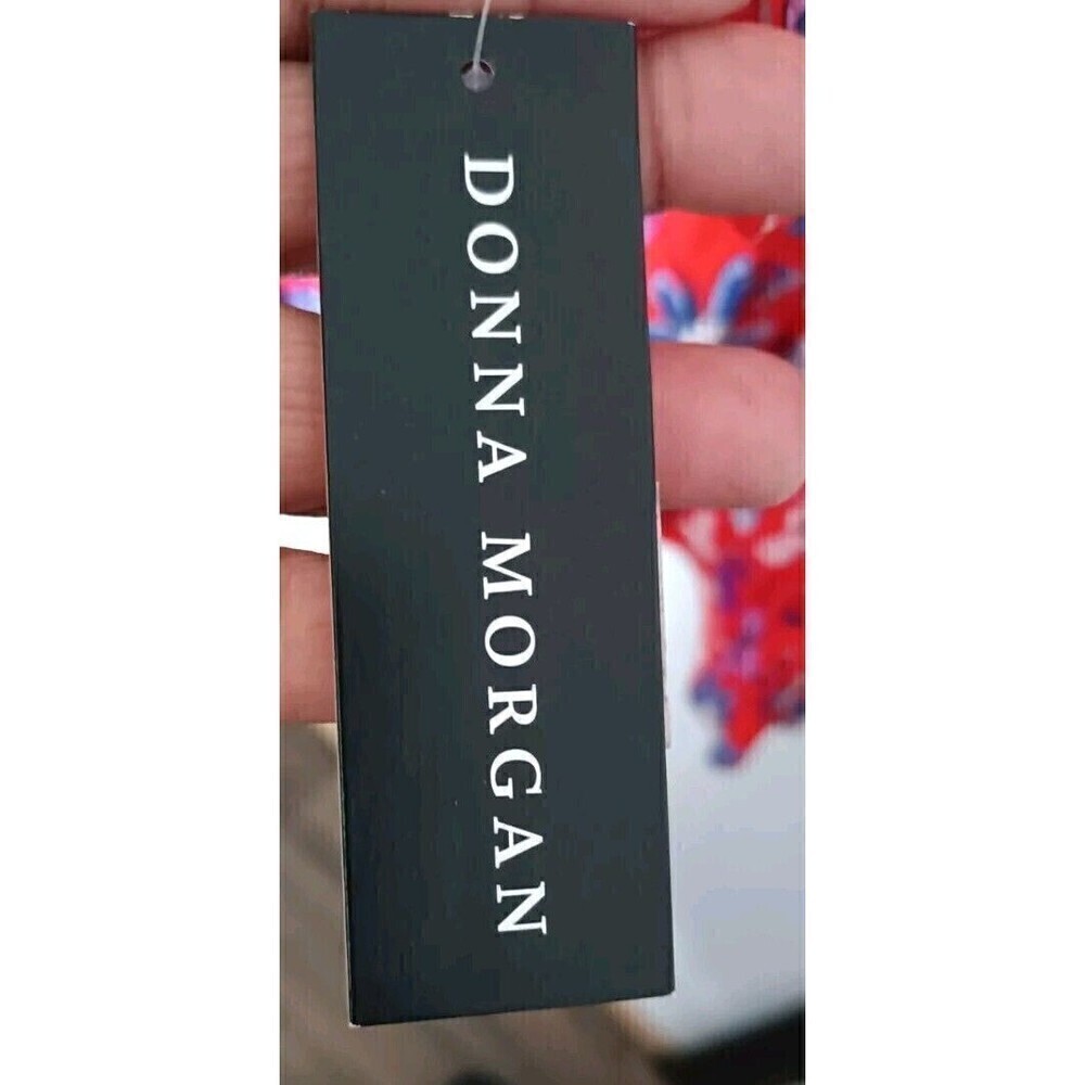 Donna Morgan Dress ASO Wendy Size 16 Red Poppy Comb Floral Print Bell Sleeve New - Picture 5 of 14